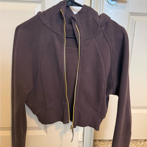 Authentic Lululemon Scuba Zip-Up cropped Hoodie espresso. - Picture 7 of 11